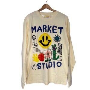 NWT Chinatown Market x Smiley Studio Collab Graphic Long‎ Sleeve Shirt Men's M